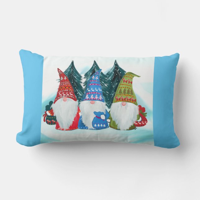 Holiday Gnomes Lumbar Cushion (Front)