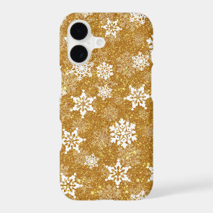 Holiday Gold Glittery Snowflakes