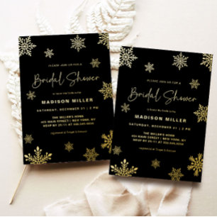 Holiday Gold Snowflake Winter Bridal Shower
