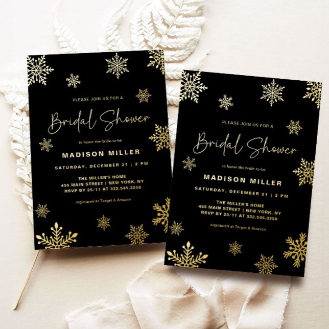 Holiday Gold Snowflake Winter Bridal Shower (Creator Uploaded)