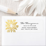 Holiday Gold Star Christmas or New Year's Custom Return Address Label<br><div class="desc">This holiday return address label features a shiny festive faux gold star on the left and your street address, city, state and zip code on the right. Festive, modern, fun, bright and cheery, this makes the perfect address label for all your Christmas and New Year's envelopes. Please check out our...</div>