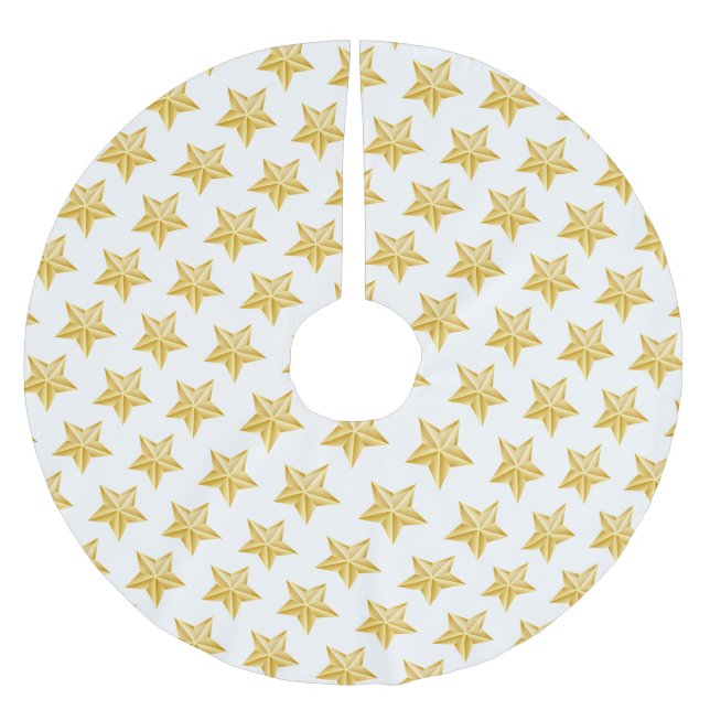 Holiday Gold Stars Tree Skirt (Front)