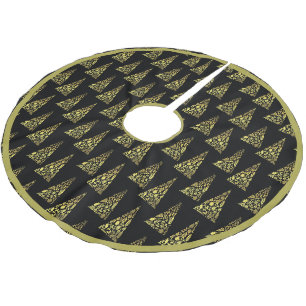 Holiday Gold Tree Elegant Modern Minimalistic Brushed Polyester Tree Skirt