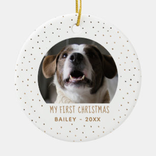 Holiday Golden Snow My First Christmas Pet Ceramic Ornament