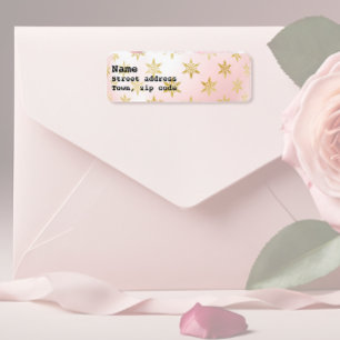 Holiday Golden Stars Label Return Address Label