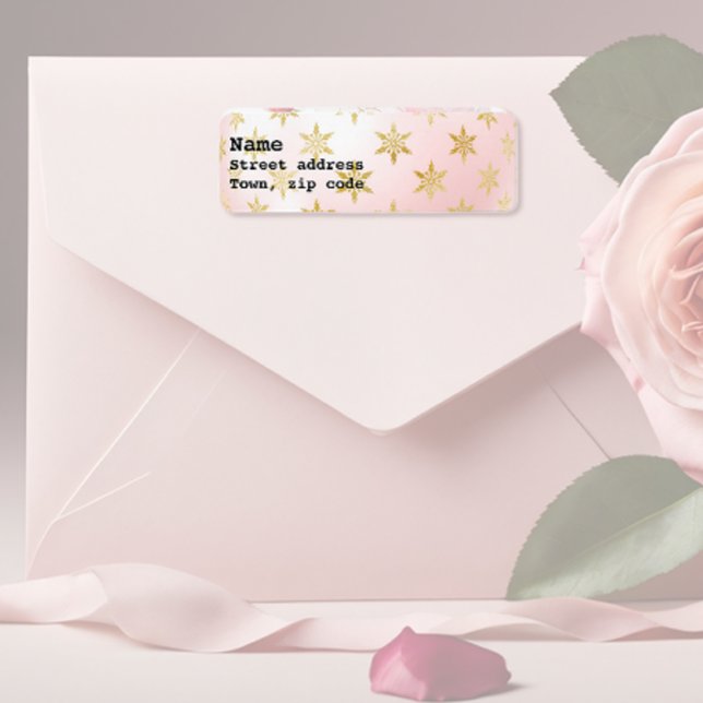 Holiday Golden Stars Label Return Address Label (Creator Uploaded)