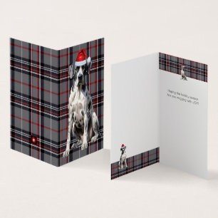 Holiday Great Dane Red and Grey Plaid Christmas
