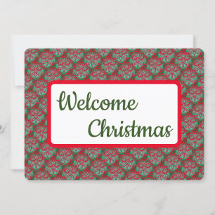 Holiday green and red Greeting Card