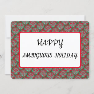 Holiday green and red Greeting Card