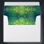 Holiday green bubble circle pattern modern chic envelopes<br><div class="desc">A white envelope lined with bright, colourful, green bubble art photography helps you usher in both Hanukkah and Christmas. Feel the warmth and joy of the holiday season whenever you use this stunning, artsy envelope. Complementing greeting cards, stickers, stamps, tote bags, serving trays, and other products are available in my...</div>