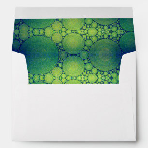 Holiday green bubble circle pattern modern chic envelopes