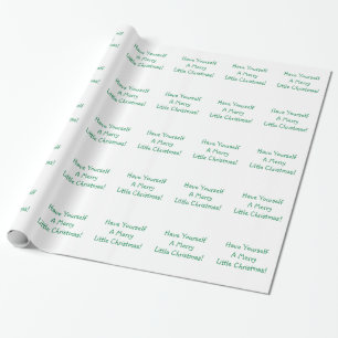 Holiday Green Font Merry Christmas Wishes Wrapping Paper