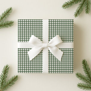Holiday Green Gingham Wrapping Paper