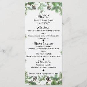 Holiday Green & Pine Cones Country Winter Card