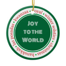 Holiday Green/Red Ornament