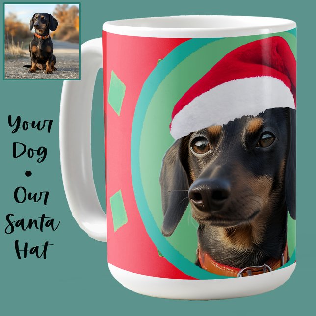 Holiday Green Red Your Dog or our Dachshund Photo  Coffee Mug (Creator Uploaded)