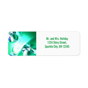 Holiday Green Satin Return Address Label