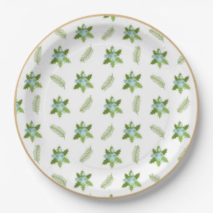 Holiday Greenery and Berries Christmas Plate