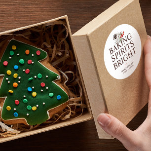 Holiday Greenery Baking Spirits Bright Classic Round Sticker