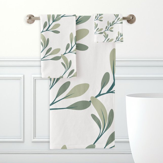 Holiday Greenery | Botanical Christmas Bath Towel Set (Creator Uploaded)