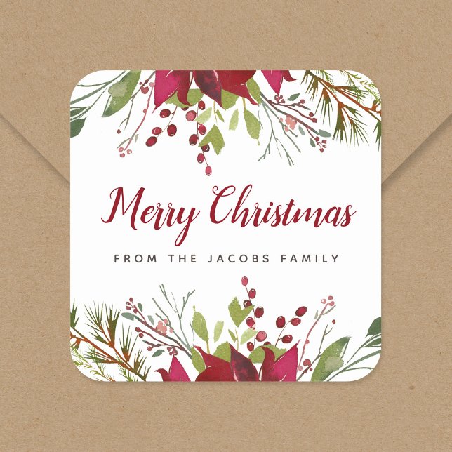 Holiday Greenery Christmas Gift Label (Creator Uploaded)