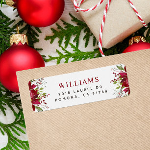 Holiday Greenery Christmas Return Address Label