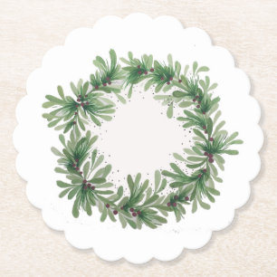 Holiday Greens Paper Coaster