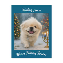 Holiday greeting card feat. Pete the Pekingese