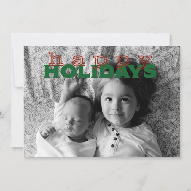 Holiday Greeting Card - Red and Green Heading (Front)