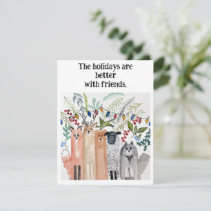Holiday Greeting Card with Watercolor