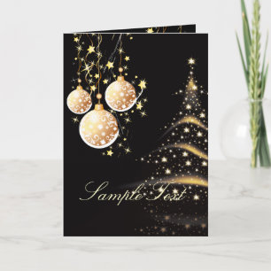 Holiday Greeting Cards, Christmas Tree+Ornaments Card