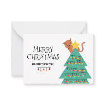 Holiday Greeting Cat Personalised Christmas Card