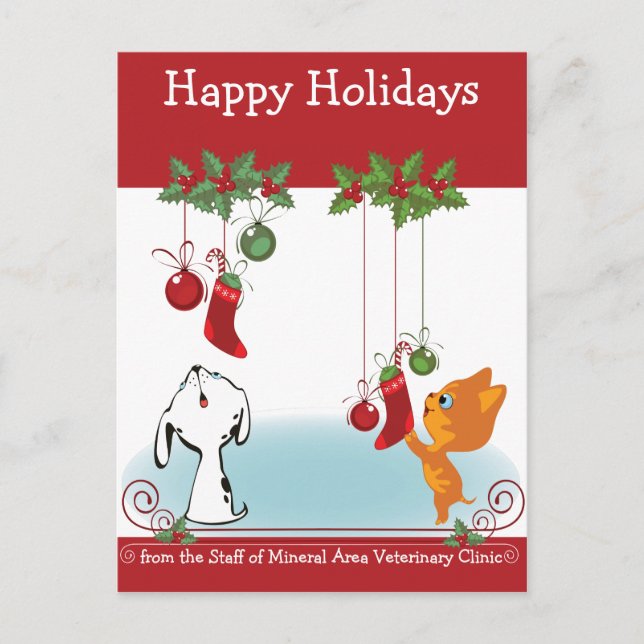 Holiday Greeting Pets From Your Veterinary Clinic (Front)