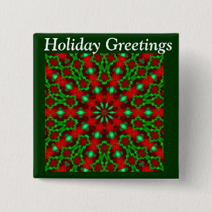 Holiday Greetings_ 15 Cm Square Badge