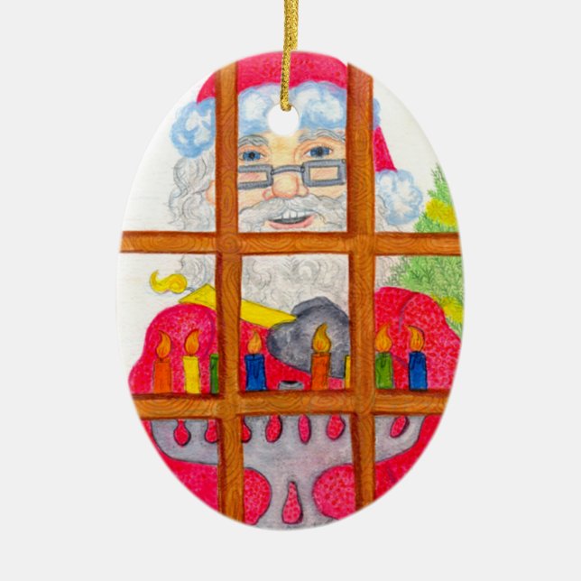 Holiday Greetings Ceramic Ornament (Front)