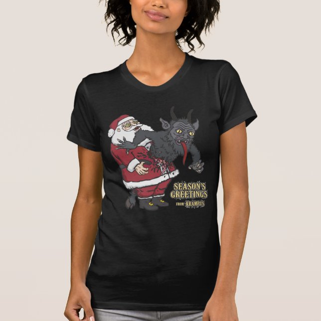 Holiday Greetings from Krampus (and Santa) T-Shirt (Front)