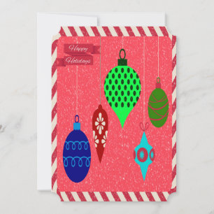 Holiday Greetings Lively Array Suspended Ornaments Card