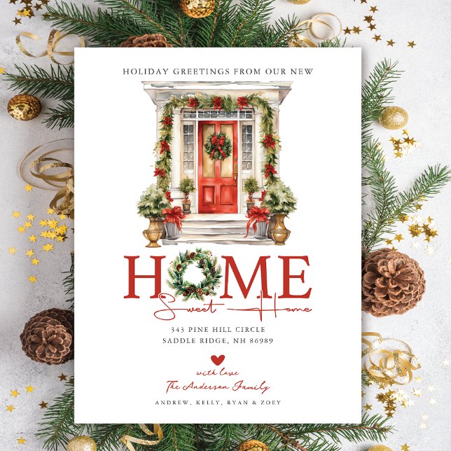 Holiday Greetings New Home Moving Announcement Postcard (Creator Uploaded)