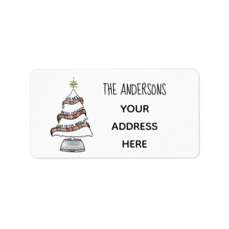 Holiday Greetings Tree Address Return Label