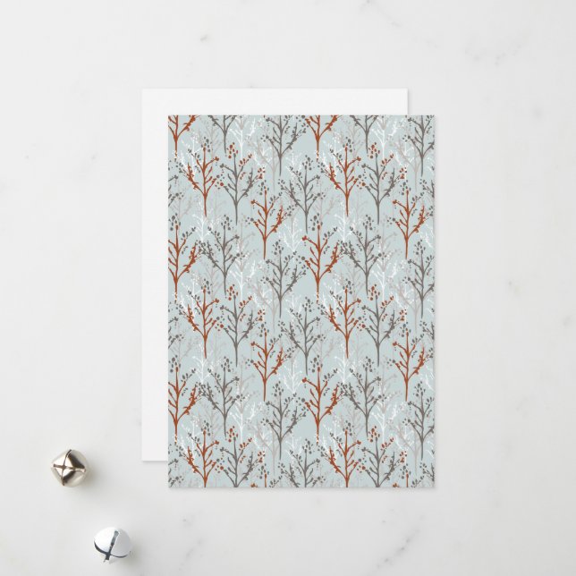 Holiday Greetings Trees Forest Card (Front/Back In Situ)