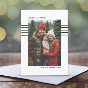 Holiday Happiness minimal black Vertical Photo