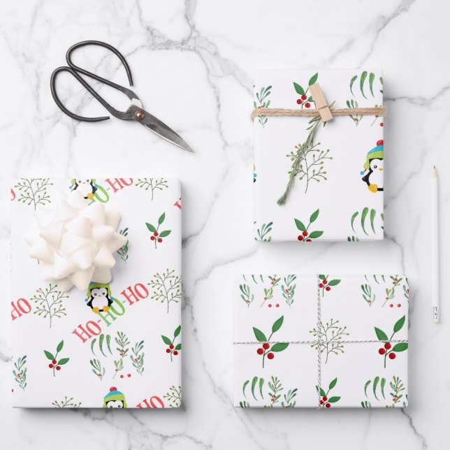 Holiday Happiness Wrapping Paper Sheet (Front)