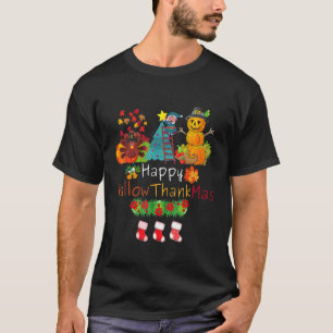 Holiday Happy Hallowthanksmas Christmas Halloween T-Shirt