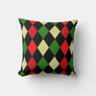 Holiday Harlequin Geometric Pattern Cushion