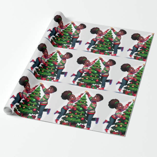 Holiday Harmony Wrapping Paper (Unrolled)