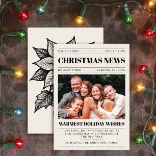 Holiday Headline Christmas Newspaper Photo Card