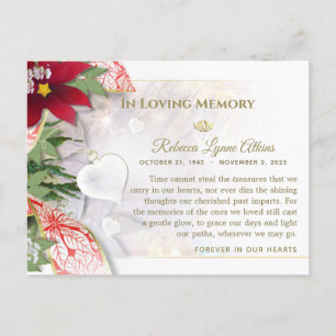 Holiday Heart Sympathy Thank You PostCard