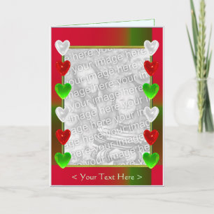 Holiday Hearts Tall (photo frame) Card