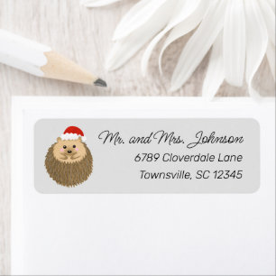 Holiday Hedgehog Cute Animal Return Address Label