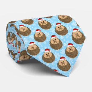 Holiday Hedgehog Funny Festive Animal Lovers Tie
